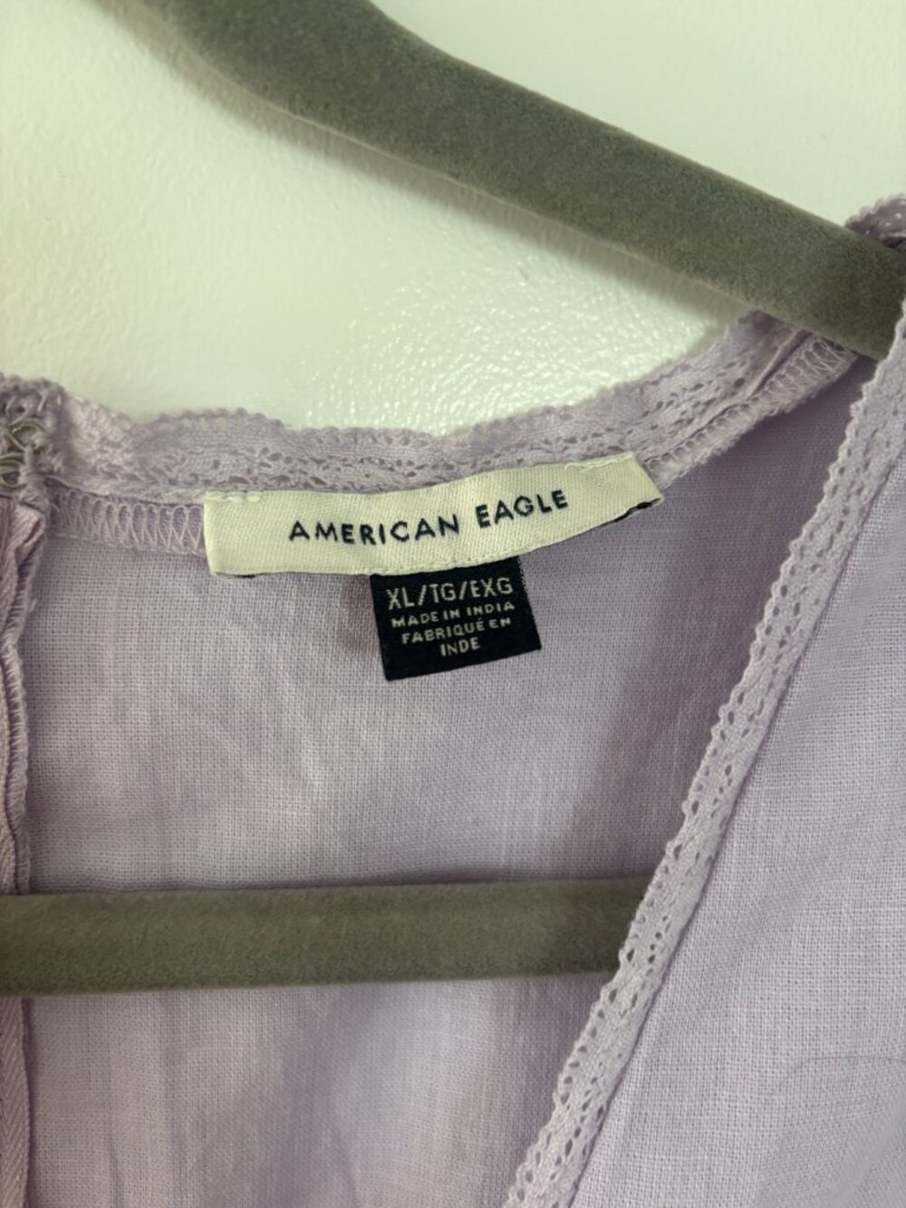 Lavender Cotton and Linen Romper - Picture 3 of 3